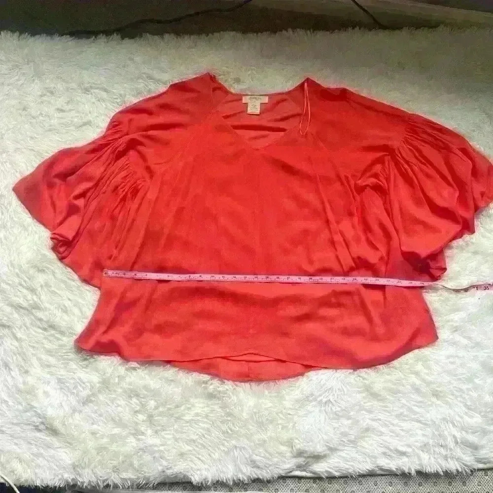 A Beautiful Soul coral flutter sleeve blouse. Plus, size. Size 1X.